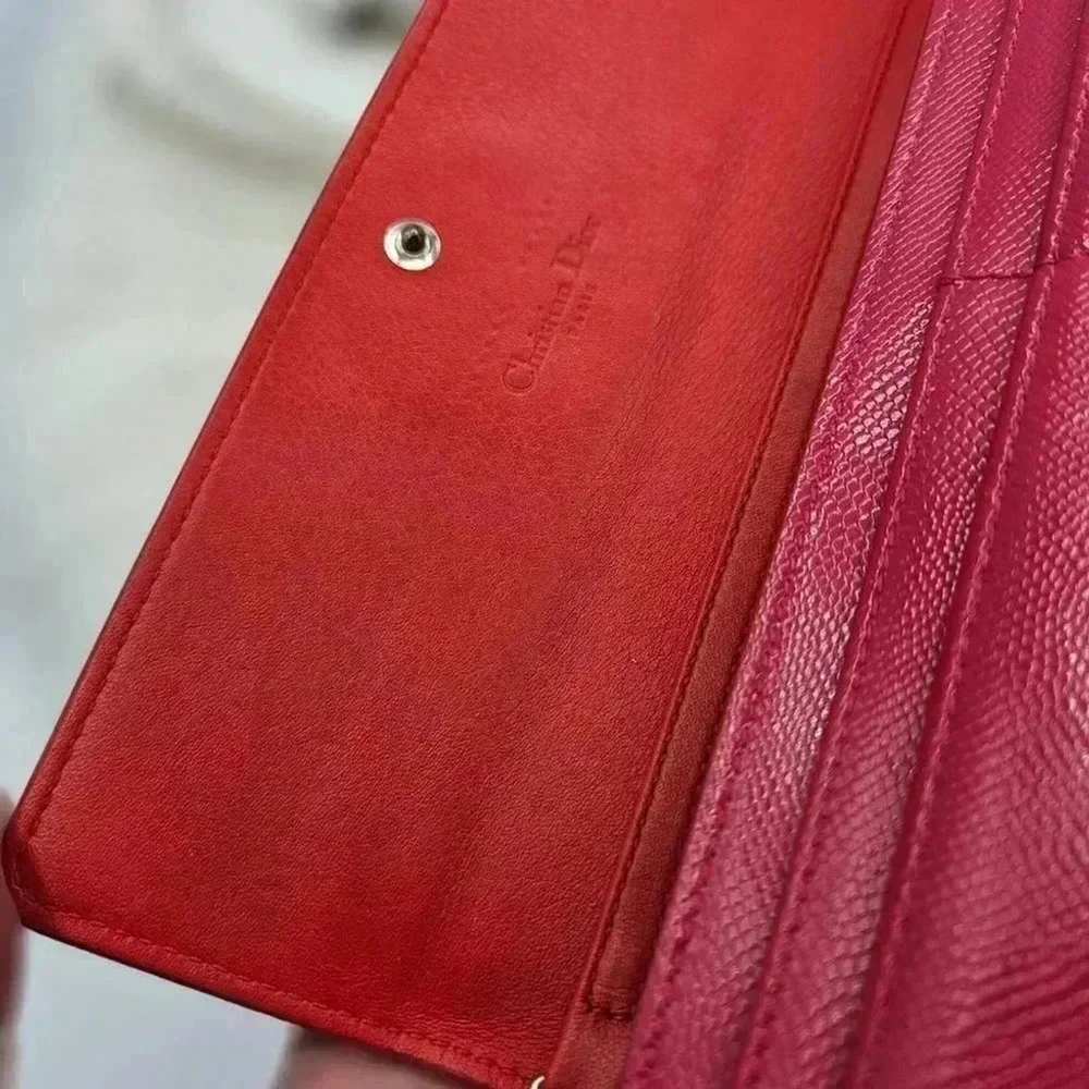 Dior Rendezvous Red Leather Wallet-On-Chain - Picture 9 of 16